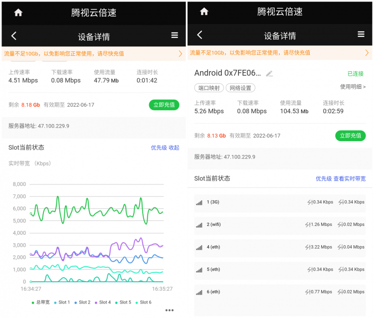 “腾视云倍速”在鸿蒙系统中的界面